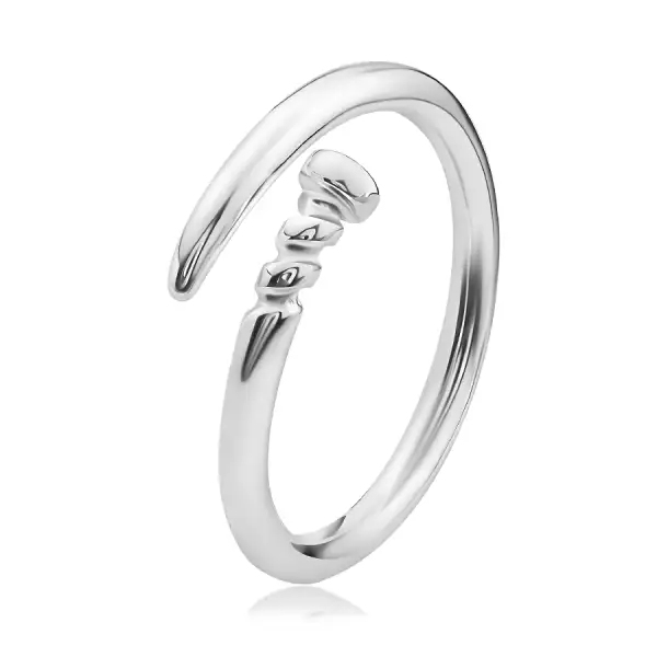 925 ezüst gyűrű - szeg rövid menettel, hasított vállakkal - Nagyság_ 64