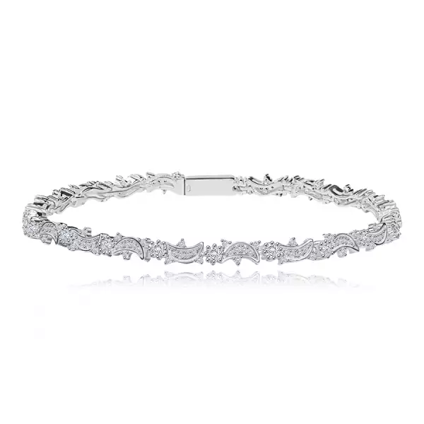 925 ezüst karkötő - hold, nap és csillag motívum, átlátszó cirkóniákkal