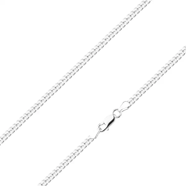 925 ezüst lánc - ferde ovális láncszemek, szélesség 3,5 mm, hossz 550 mm