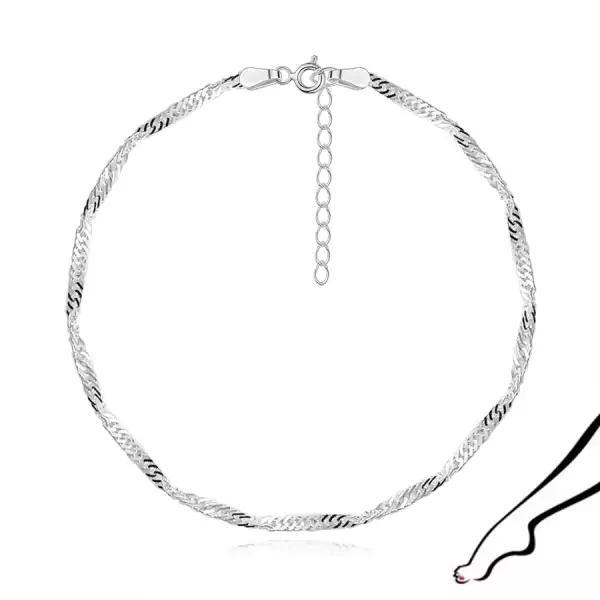 925 Ezüst bokalánc - sűrűn összekapcsolt ovális láncszemek, spirális lánc