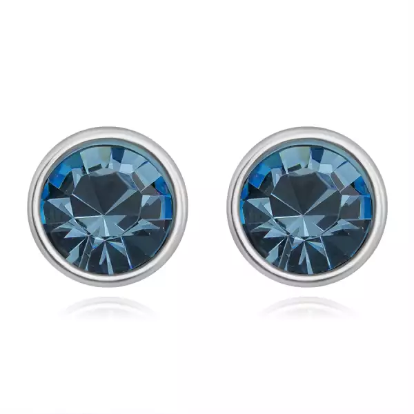 925 ezüst fülbevaló - Swarovski kristály akvamarin színben