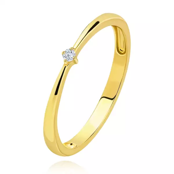 14K sárga arany gyűrű - kerek megemelt briliáns, 1,7 mm - Nagyság_ 54