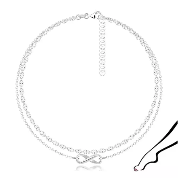 925 ezüst bokalánc - dupla lánc, végtelen szimbólum