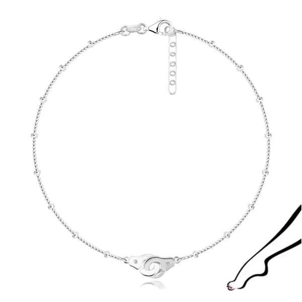 925 ezüst bokalánc - bilincs átlátszó cirkóniákkal, gyöngyökkel