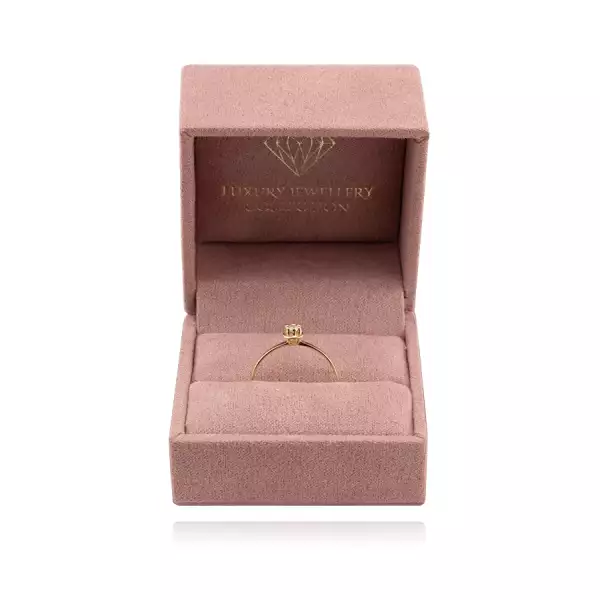 Ajándék csomagolás gyűrűhöz - öreg rózsaszín négyzet puha tetővel