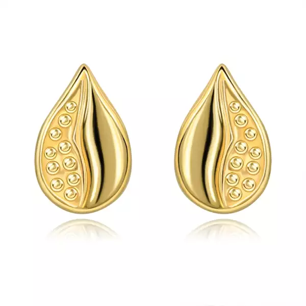 9 karátos arany fülbevaló könnycsepp alakú motívummal