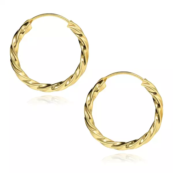 14 karátos arany fülbevaló spirális kör 