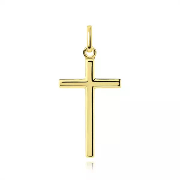 14 karátos arany medál latin kereszttel, fényes felülettel