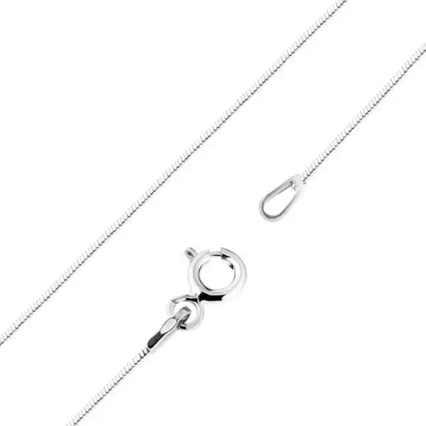 Ródiumozott 585 arany nyaklánc, kígyóbőr minta, 500 mm