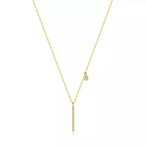 14 karátos arany nyaklánc két medállal és briliánsokkal