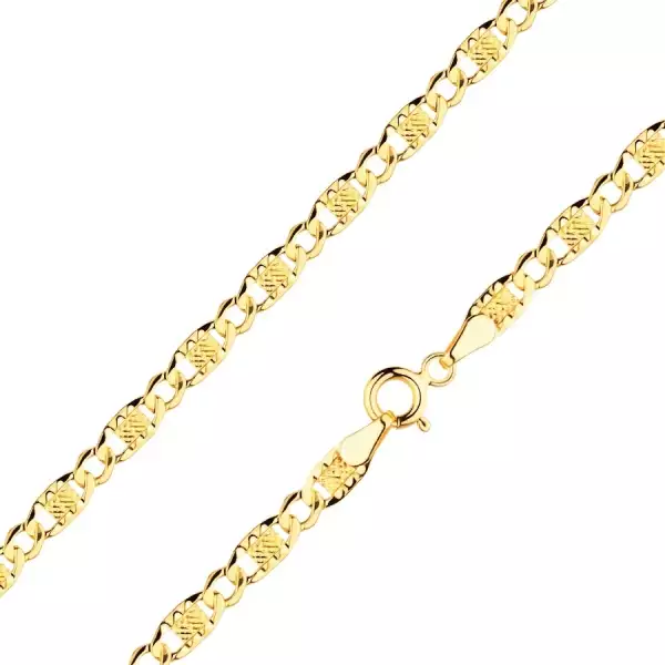 14 karátos arany lánc hálós mintával, 500 mm