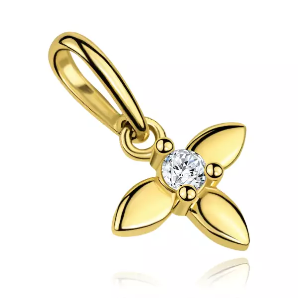 9K arany medál virágmotívummal és cirkóniával