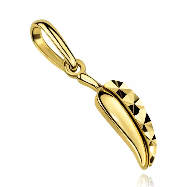 9K arany medál hullámos levél gyémántvágással