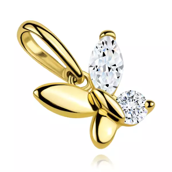9 karátos sárgaarany pillangó medál cirkóniával