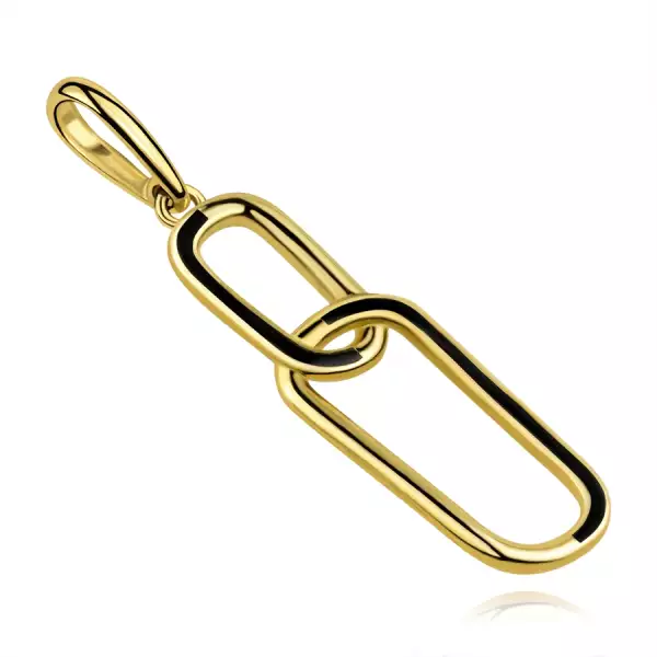 9 karátos arany medál fekete mázzal és összekapcsolt oválisokkal