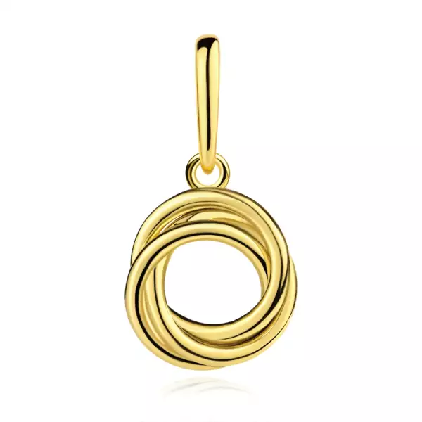 9 karátos sárgaarany medál, három összefonódó gyűrűvel
