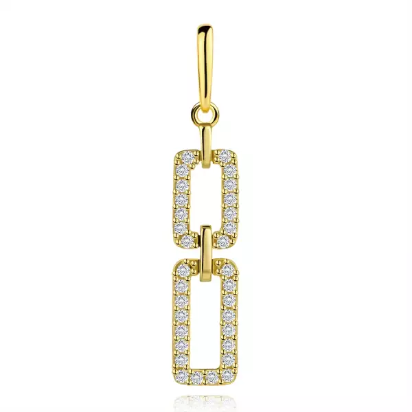 9 karátos arany medál dupla szemmel és átlátszó cirkóniiákkal