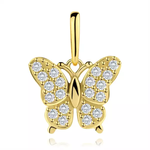 9 karátos sárgaarany medál cirkónia pillangóval