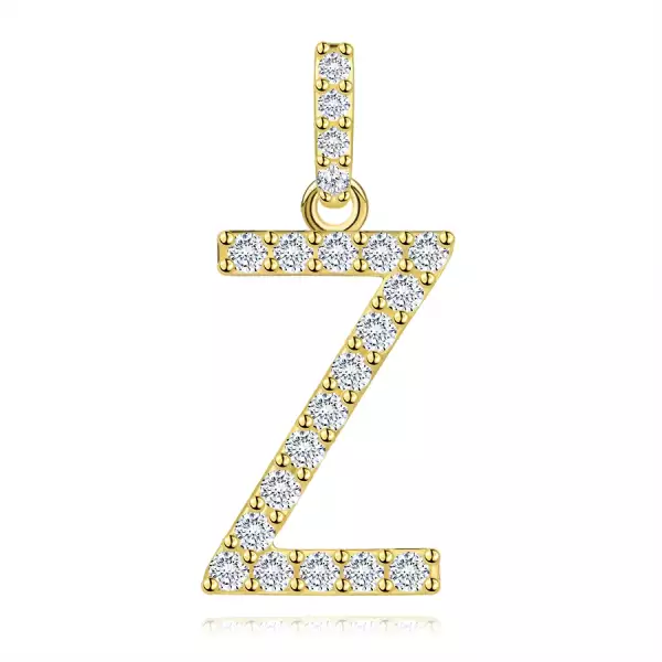 9 karátos sárga arany medál Z betűvel és cirkóniával