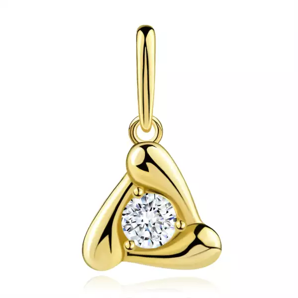 9 karátos arany medál aszimmetrikus háromszög formában cirkóniával