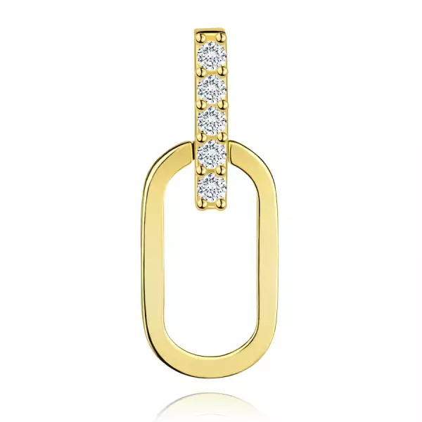 9 karátos arany medál ovális szemmel és cirkónia vonallal