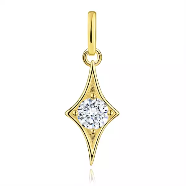 9 karátos arany medál vékony csillaggal és átlátszó cirkóniával
