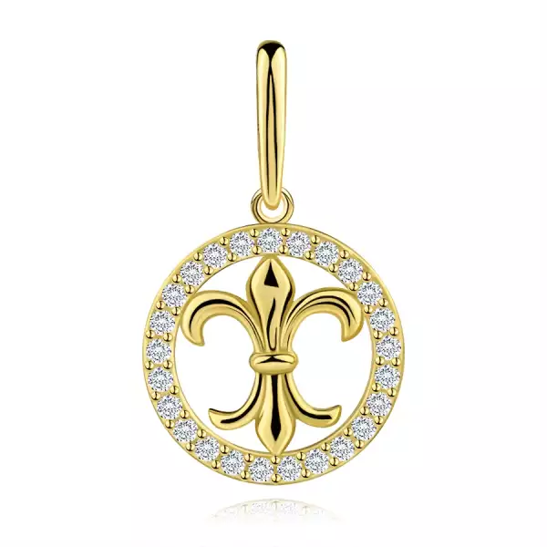 Arany medál 9K királyi liliommal cirkónia gyűrűben