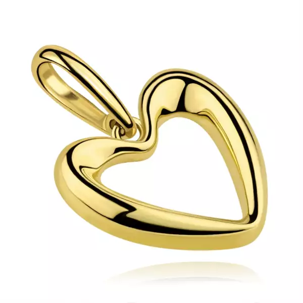 9 karátos arany medál szív körvonal aszimmetrikus vonalakkal