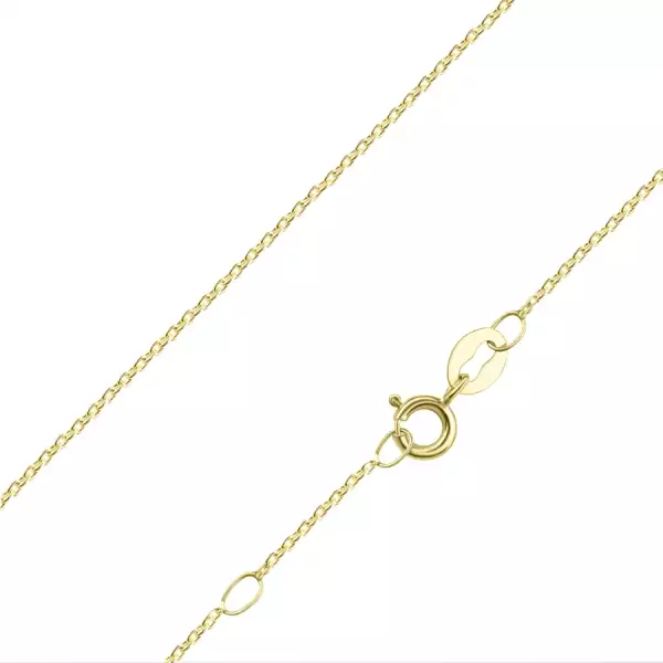 9K sárga arany lánc - lapított ovális láncszemek függőlegesen összekapcsolva