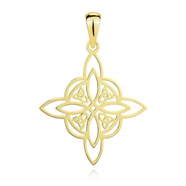 9K arany medál kelta csomóval és dupla kereszttel