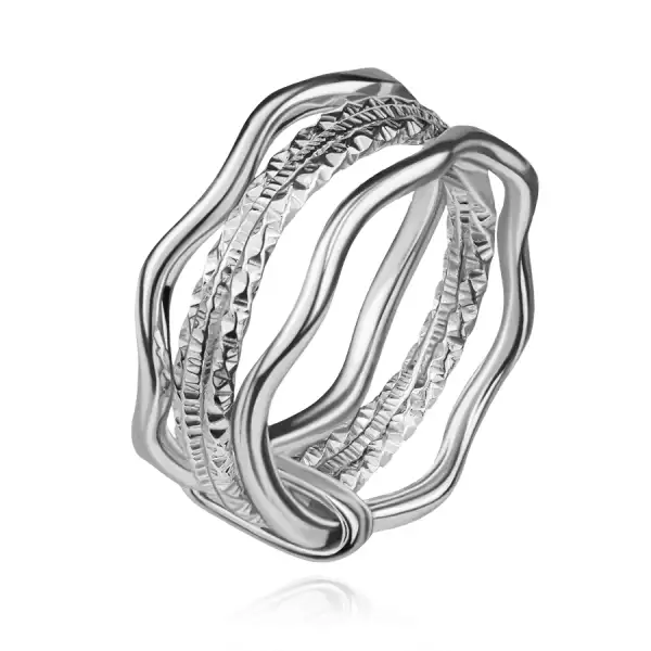 925 ezüst gyűrűszett hullámos és spirál mintával - Nagyság_ 64