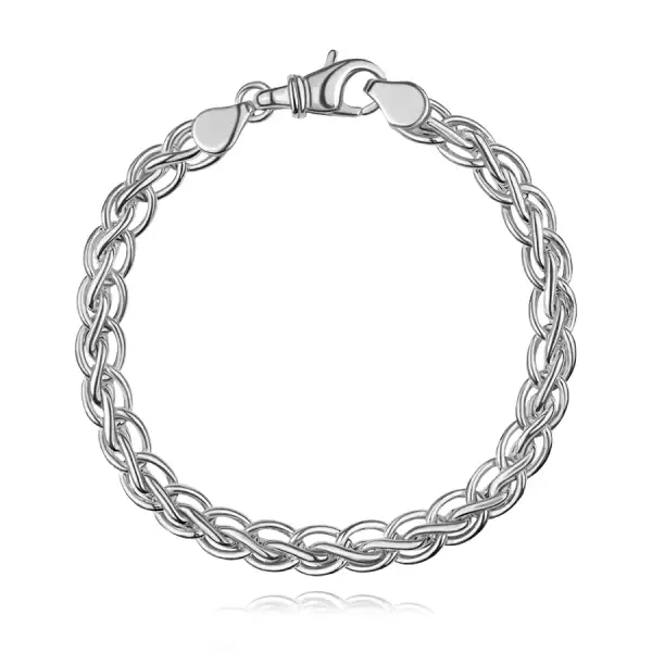 925 ezüst karkötő egymásba fonódó ovális szemekkel