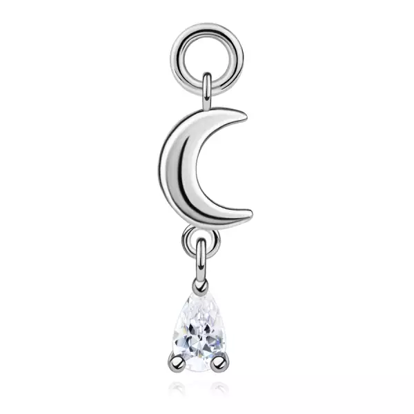 925 ezüst hold medál csepp alakú cirkóniával