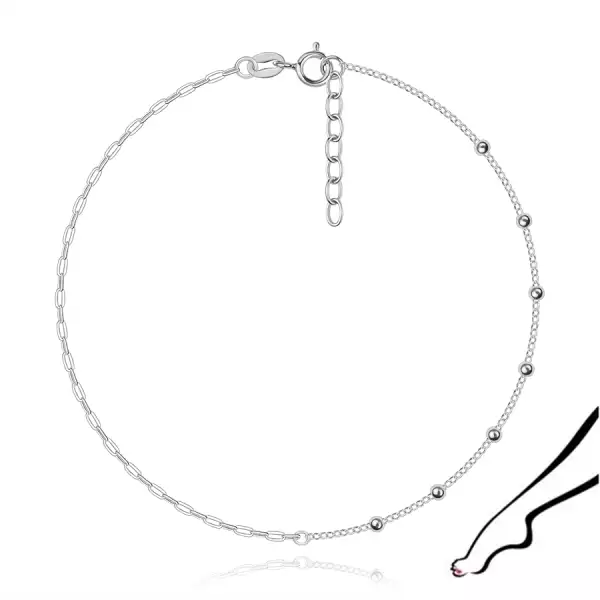 925 ezüst bokalánc kombinált lánccal és golyókkal
