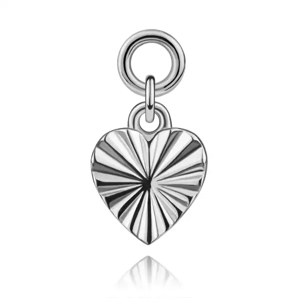 925 ezüst szív medál sugárirányú véséssel