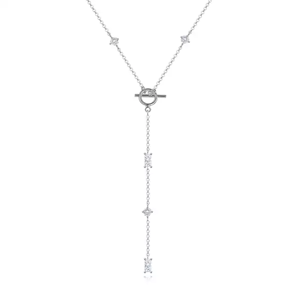 925 ezüst nyaklánc cirkóniával és amerikai zárral
