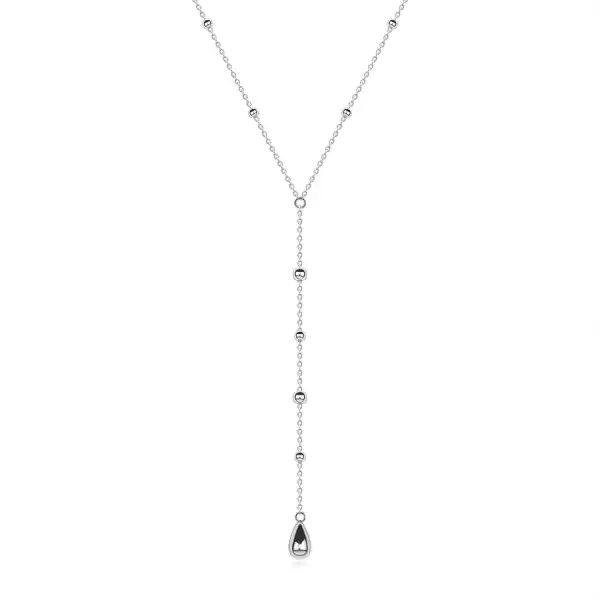Sterling ezüst 925 nyaklánc golyókkal és csepp medállal