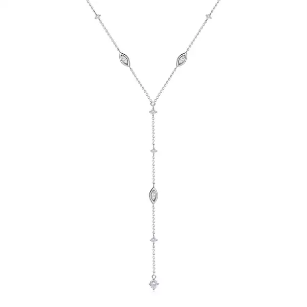 Ezüst 925 nyaklánc kör, szem és ovális alakú cirkóniákkal