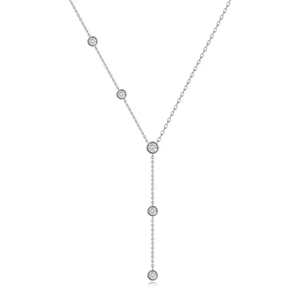 Ezüst 925 nyaklánc átlátszó cirkóniákkal és kétféle lánctípussal