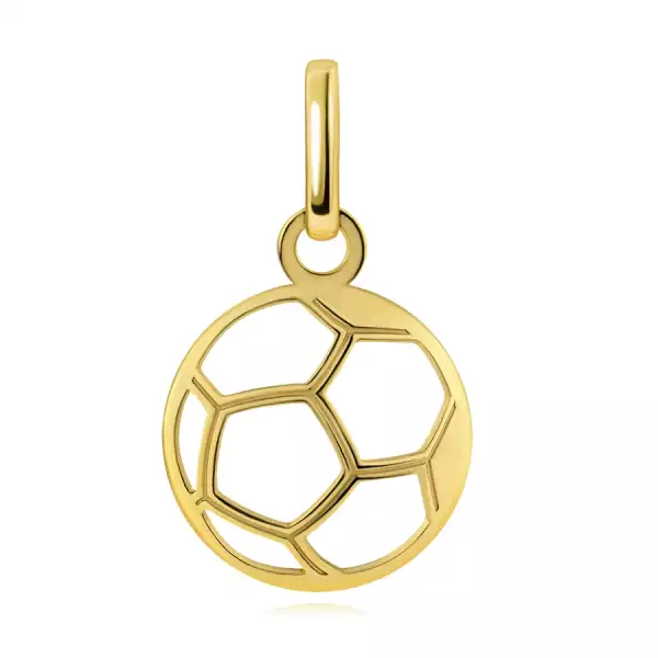 14K sárga arany medál – futball-labda kivágásokkal