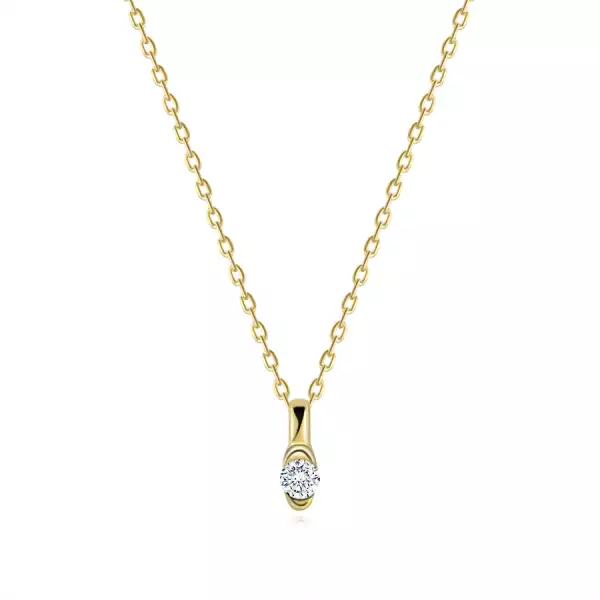 14K arany nyaklánc két tartó közötti víztiszta cirkóniával