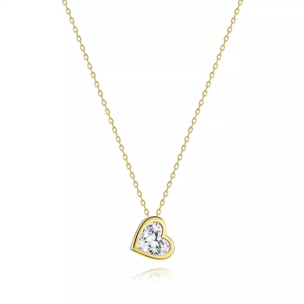9K arany nyaklánc szívvel és tiszta cirkóniával