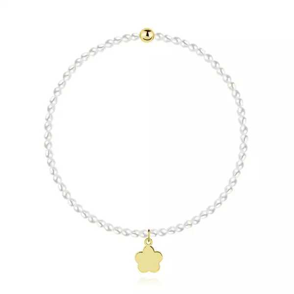 9K arany medálos, tenyésztett barokkgyöngy karkötő