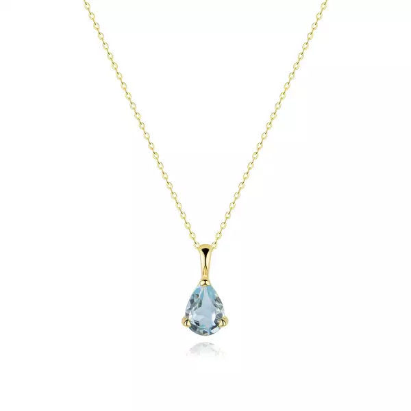 9K arany nyaklánc természetes csepp alakú topázzal