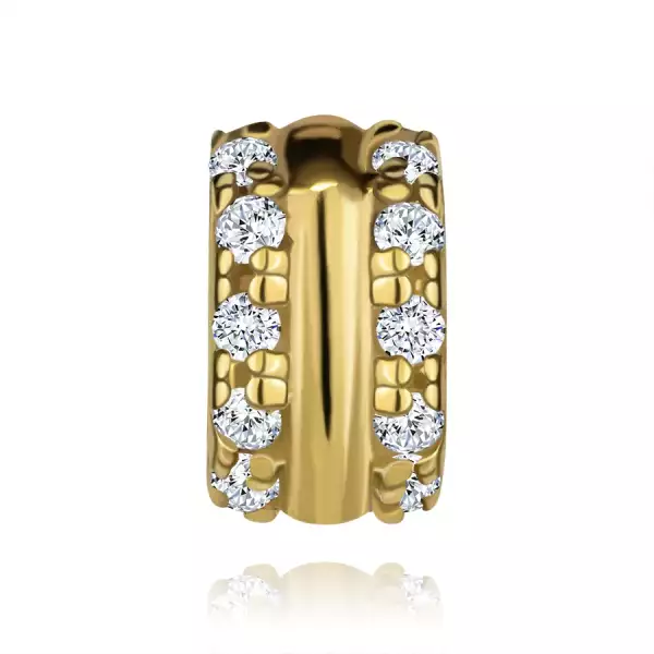 9K arany kör alakú medál dupla cirkónia szegéllyel