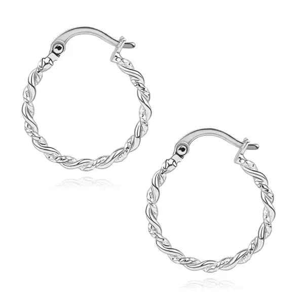 925 ezüst karika fülbevaló dupla spirál hatással, 18 mm