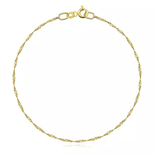 14K sárga arany karkötő Singapore mintával – 170 mm