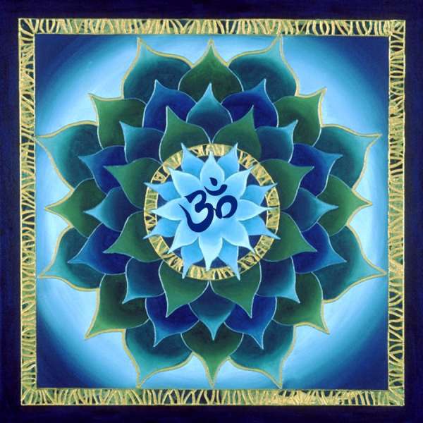 Mandala hűtőmágnes - Kék lótusz