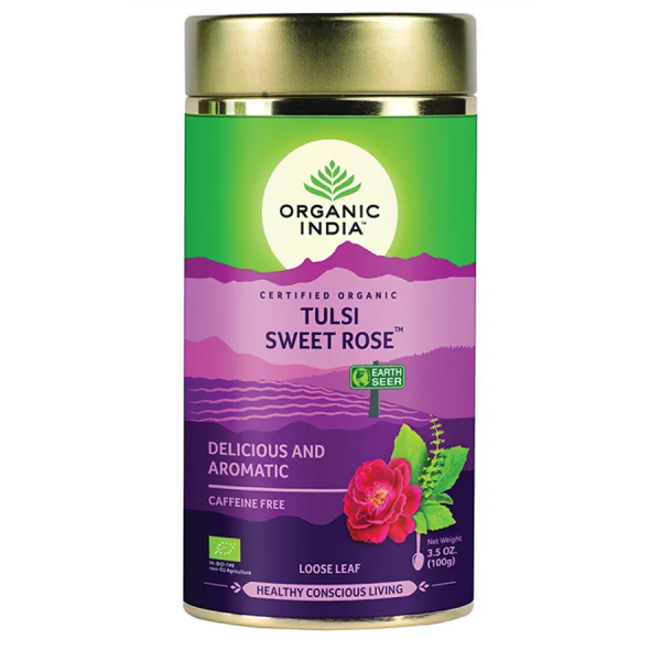 Tulsi SWEET ROSE Édes Rózsa, szálas bio tea, 100g - Organic India