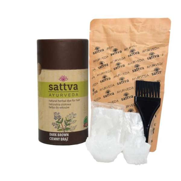 Henna - Természetes növényi hajfesték - sötétbarna 150g - Sattva Ayurveda